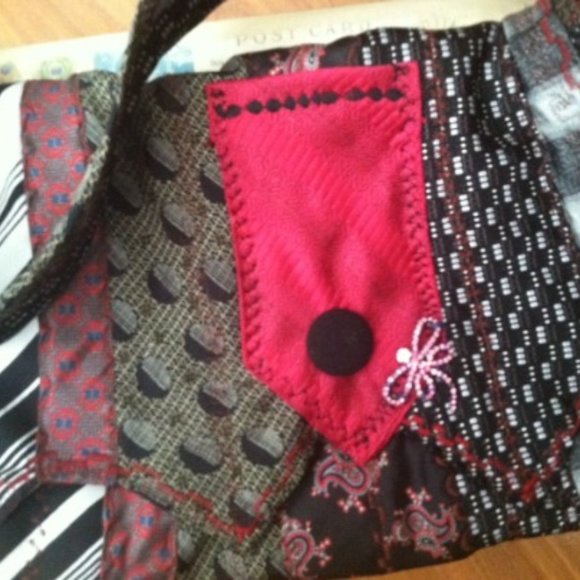 Handmade Vintage Ties Purse! - Picture 1 of 5
